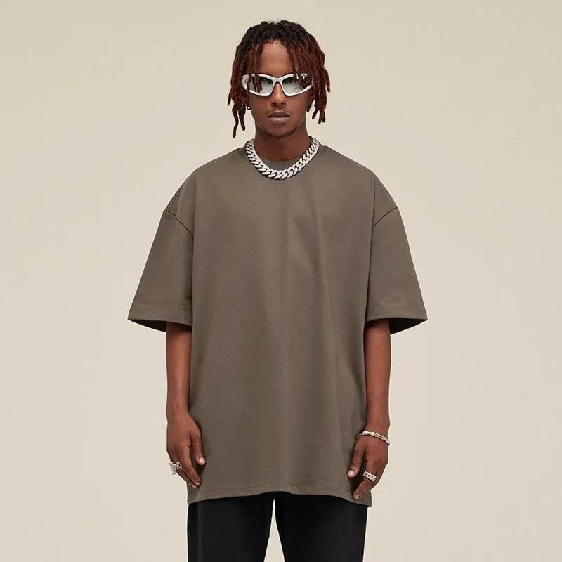 Men'S Fashion Casual Simple Solid Color Short-Sleeve Loose T-Shirt