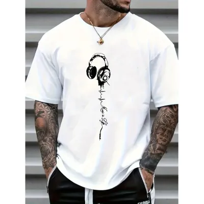 Men'S Fashion Casual Summer Gothic Letter Print Short-Sleeve T-Shirt