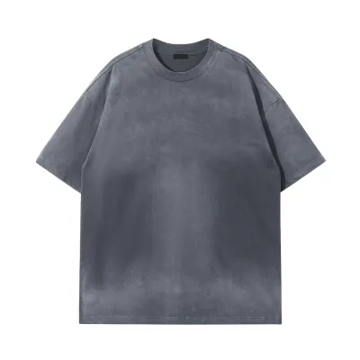 Men Fashion Casual Spring And Summer Cotton Washed Short Sleeve Loose T-Shirt