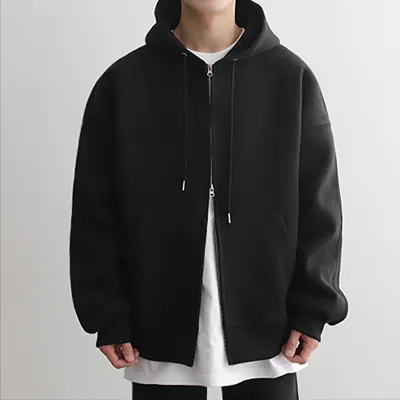 Men'S Fashion Casual Autumn And Winter Solid Color Long-Sleeve Zipper Cardigan Hoodies