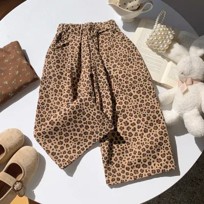 Kids Boys And Girls Fashion Casual Spring Printed Thin Breathable Wide Leg Pants