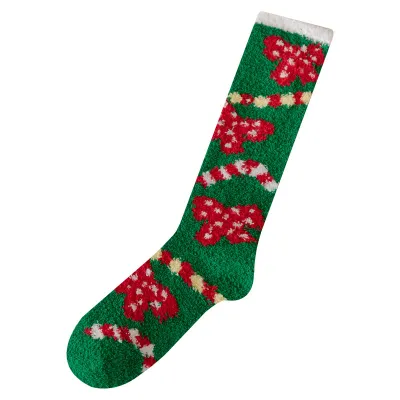 Christmas Stripe Coral Velvet Stockings