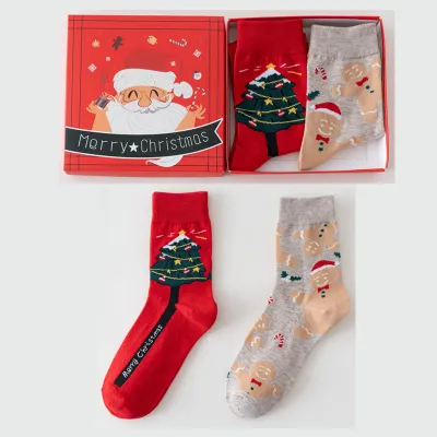 Christmas Cartoon Socks 2 Pair/Set