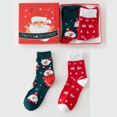 Christmas Cartoon Socks 2 Pair/Set