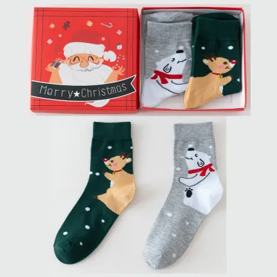 Christmas Cartoon Socks 2 Pair/Set