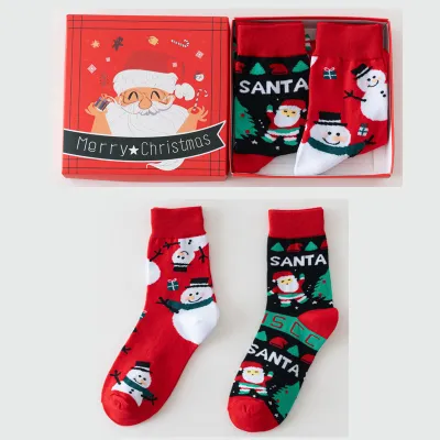Christmas Cartoon Socks 2 Pair/Set