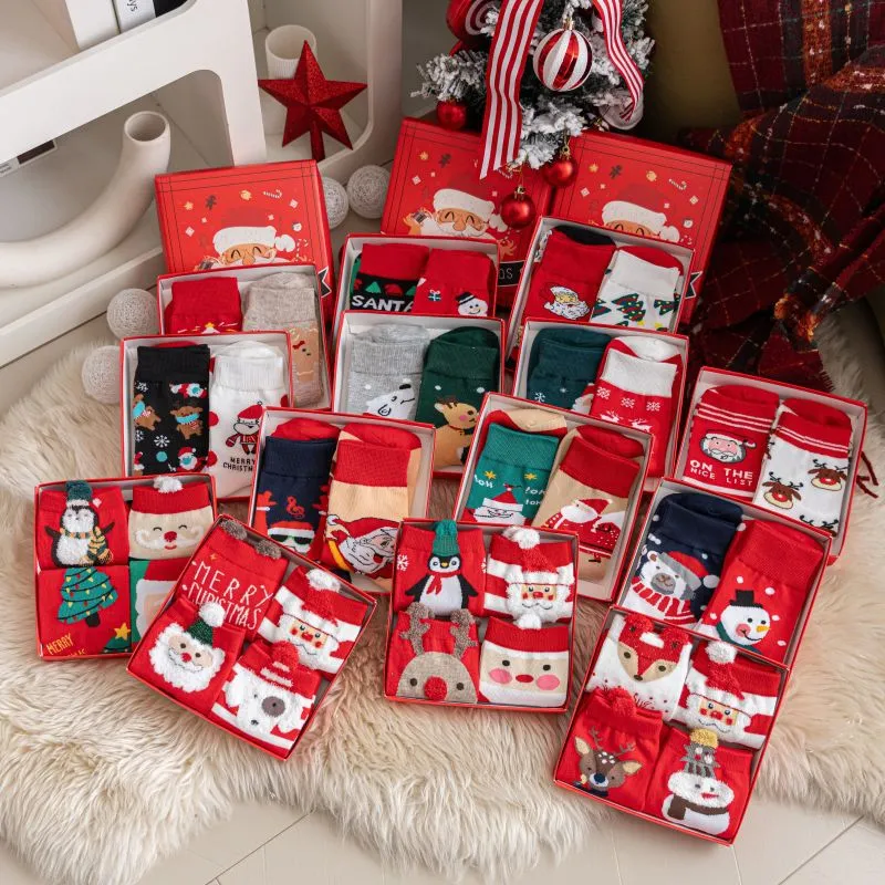 Christmas Cartoon Socks 2 Pair/Set