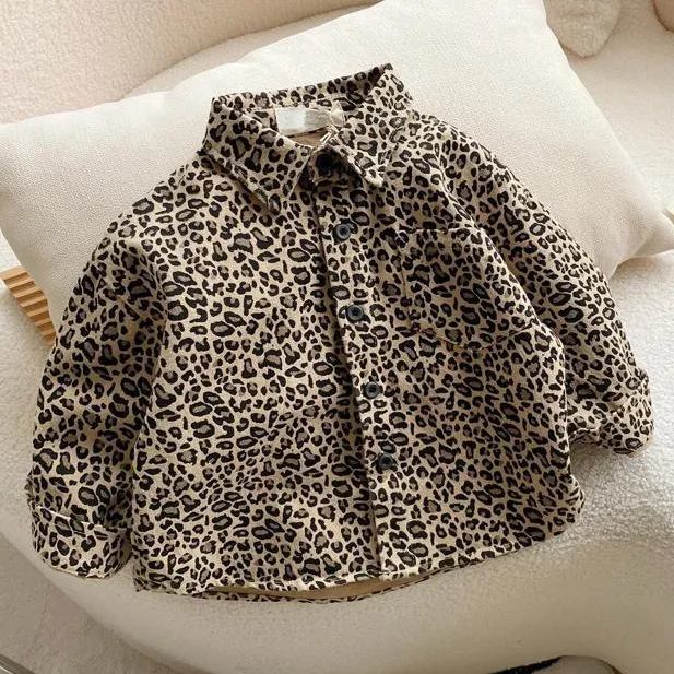 Kids Boys' Fashion Spring Leopard Long Sleeve Coat