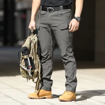Men’S Fashion Casual Waterproof Multi-Pocket Outdoor Training Pants