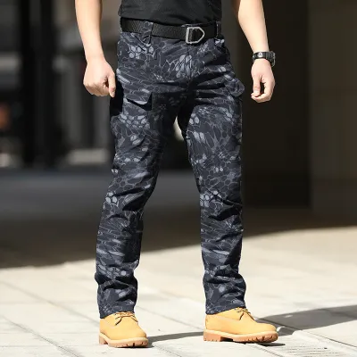Men’S Fashion Casual Waterproof Multi-Pocket Outdoor Training Pants