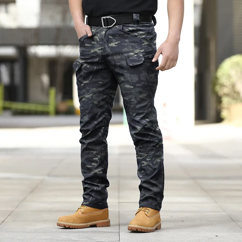 Men’S Fashion Casual Waterproof Multi-Pocket Outdoor Training Pants