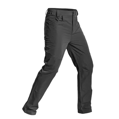 Men Fashion Casual Solid Color Waterproof Wear-Resistant With Slight Stretch Multi-Pocket Cargo Pants