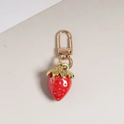Women Fashion Cute Cherry Strawberry Keychain