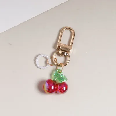 Women Fashion Cute Cherry Strawberry Keychain