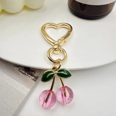 Women Fashion Cherry Pendant Keychain