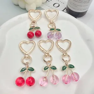 Women Fashion Cherry Pendant Keychain
