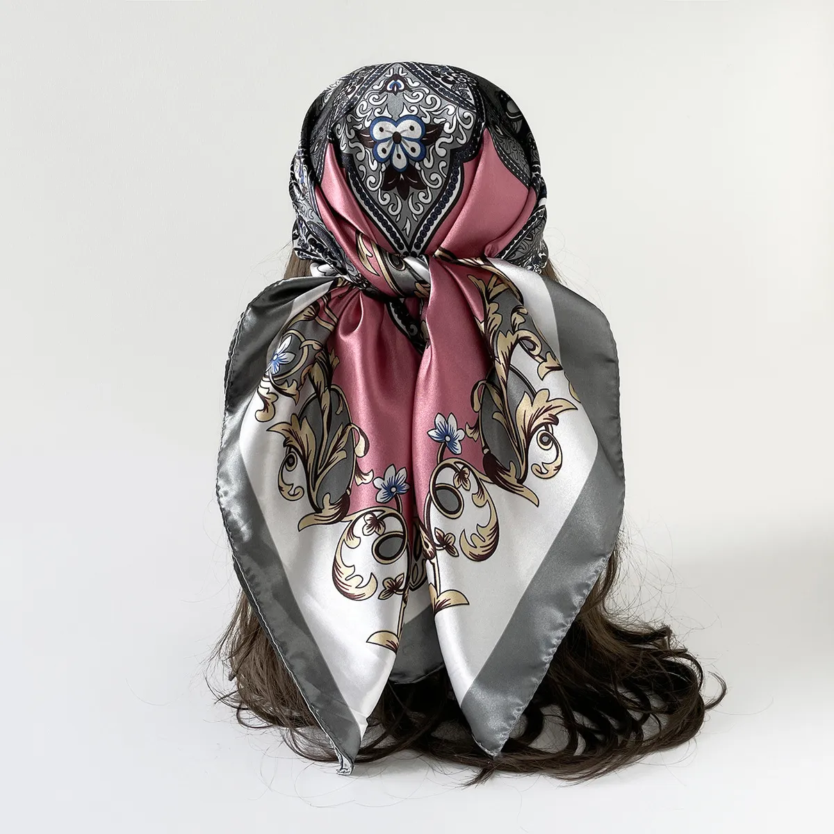 Women Fashion Casual Retro Cashew Flower 90cm Square Scarf