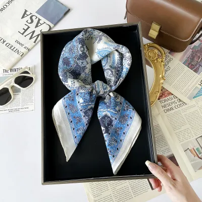 Women Fashion Casual Printed 68*68cm Square Silk Scarf