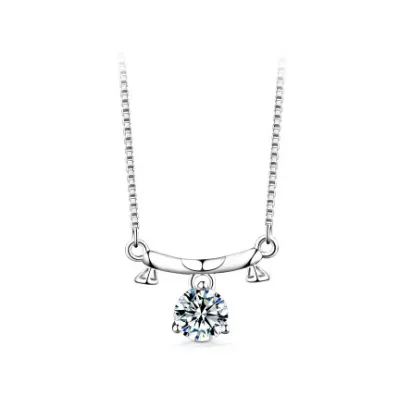 Women'S Fashion 12 Zodiac Pendant 925 Sterling Silver 1 Karat Moissanite Necklace