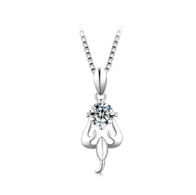Women'S Fashion 12 Zodiac Pendant 925 Sterling Silver 1 Karat Moissanite Necklace