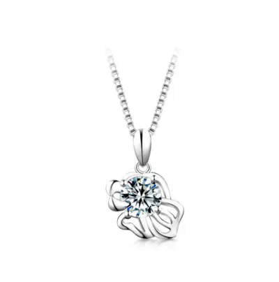Women'S Fashion 12 Zodiac Pendant 925 Sterling Silver 1 Karat Moissanite Necklace