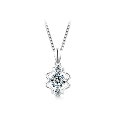 Women'S Fashion 12 Zodiac Pendant 925 Sterling Silver 1 Karat Moissanite Necklace