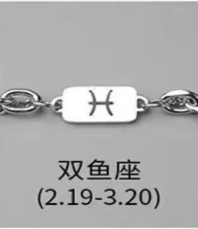 Men'S Fashion Twelve Zodiac Titanium Steel Double-Layer Chain Necklace Bracelet Set