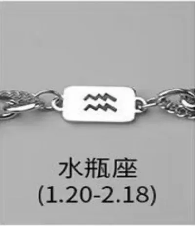 Men'S Fashion Twelve Zodiac Titanium Steel Double-Layer Chain Necklace Bracelet Set
