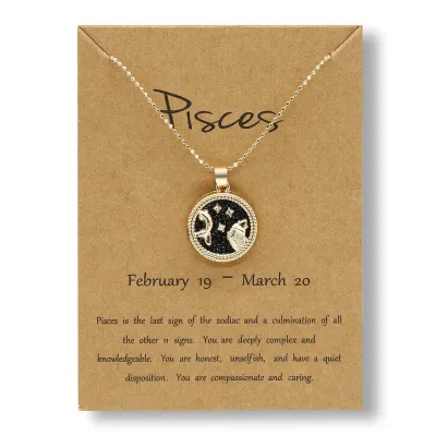 Fashion Coin Alloy Twelve Zodiac Pendant Necklace