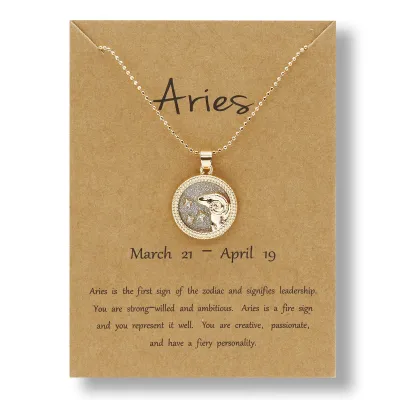 Fashion Coin Alloy Twelve Zodiac Pendant Necklace