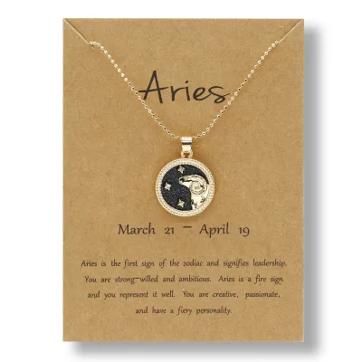 Fashion Coin Alloy Twelve Zodiac Pendant Necklace