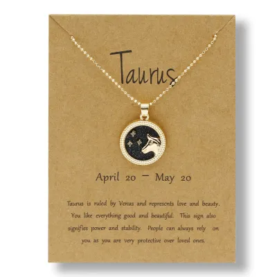 Fashion Coin Alloy Twelve Zodiac Pendant Necklace