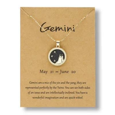 Fashion Coin Alloy Twelve Zodiac Pendant Necklace