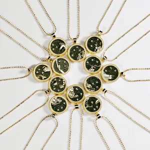 Fashion Coin Alloy Twelve Zodiac Pendant Necklace