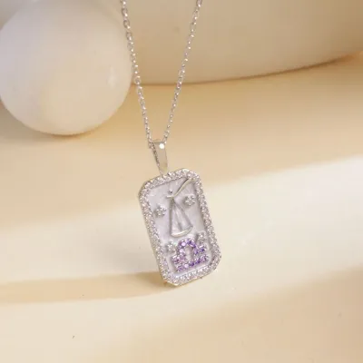 Women Fashion Twelve Zodiac Multicolor Zircon Necklace
