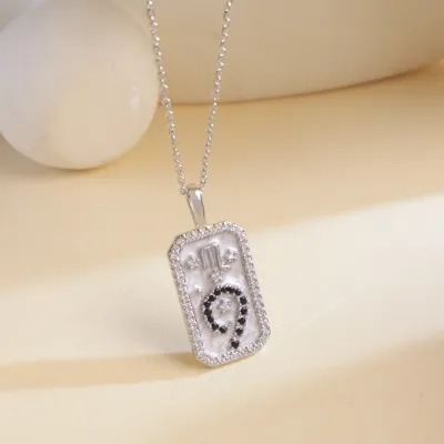 Women Fashion Twelve Zodiac Multicolor Zircon Necklace