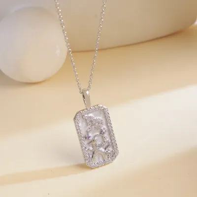 Women Fashion Twelve Zodiac Multicolor Zircon Necklace