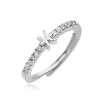 Women Fashion Twelve Zodiac Zircon Open Ring