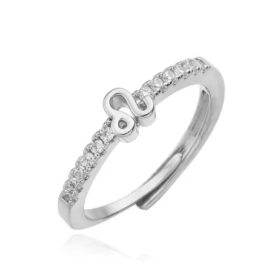 Women Fashion Twelve Zodiac Zircon Open Ring