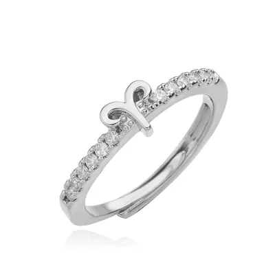 Women Fashion Twelve Zodiac Zircon Open Ring