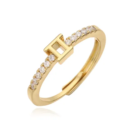 Women Fashion Twelve Zodiac Zircon Open Ring
