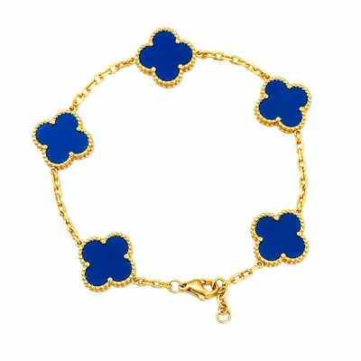 Women Fashion 15mm Fritillaria Four-Leaf Clover Floral Bracelet