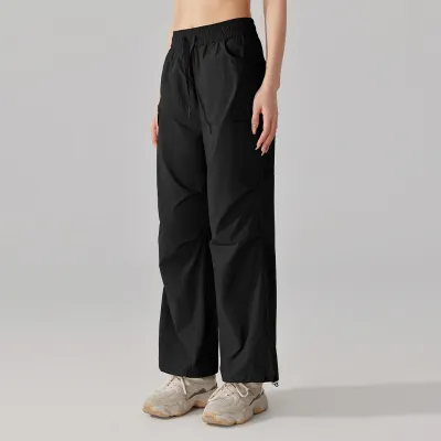 Women'S Fashion Casual Solid Color Spring And Summer Waterproof Outdoor Wide-Leg Sports Pants