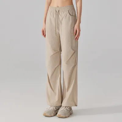 Women'S Fashion Casual Solid Color Spring And Summer Waterproof Outdoor Wide-Leg Sports Pants