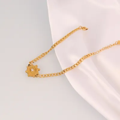 Women'S Fashion Simple Stainless Steel Evil Eye Bracelet