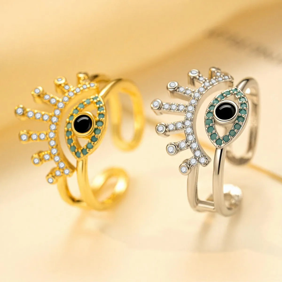 Women'S Fashion Zircon Evil Eye Opening Ring