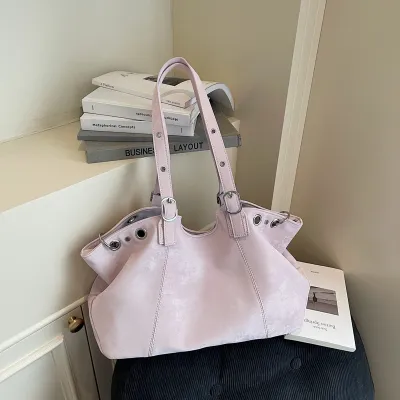 Women Fashion Casual Retro Solid Color Suede Autumn And Winter Portable Shoulder Bag