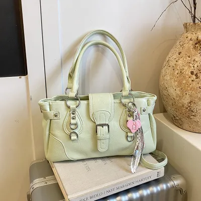 Women Fashion Casual Solid Color Summer Motorcycle Shoulder Bag