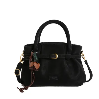 Women Fashion Retro Maillard Solid Color Handbag