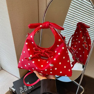Women Fashion Polka Dot Print Handbag